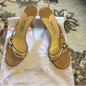 Authentic jimmy choo open toe slide heels